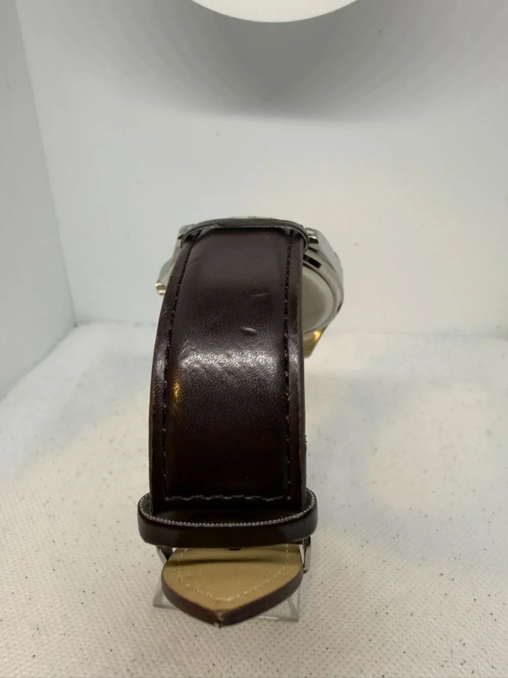 U.S. Polo Assn. Classic USC50003 Mens Gold Tone Brown Leather Watch 44mm